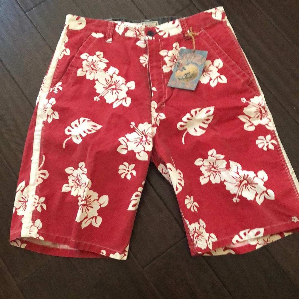 Red Floral Men's Swim Shorts